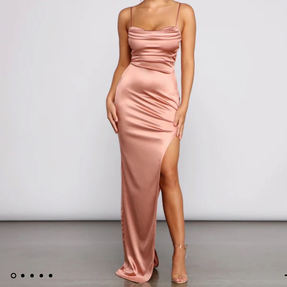Satin High Slit Maxi Dress
